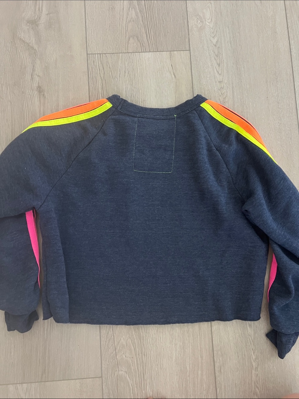 Aviator Nation Striped Cropped Classic Crew Lightning Bolt Small - Picture 6 of 6